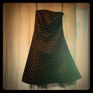 Strapless polka dot dress